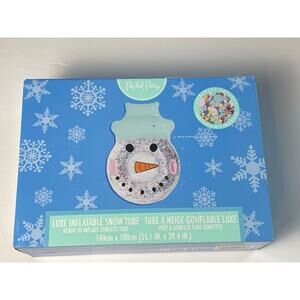 Glitter Snowman Luxe Inflatable Snow Tube/Sled New in Box 55.1" X 39.4"